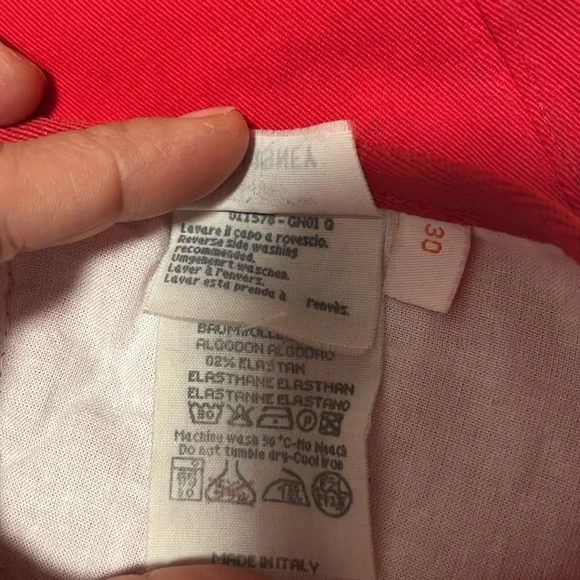 Iceberg history X minnie mouse Swarovski crystal red straight leg pants 26
